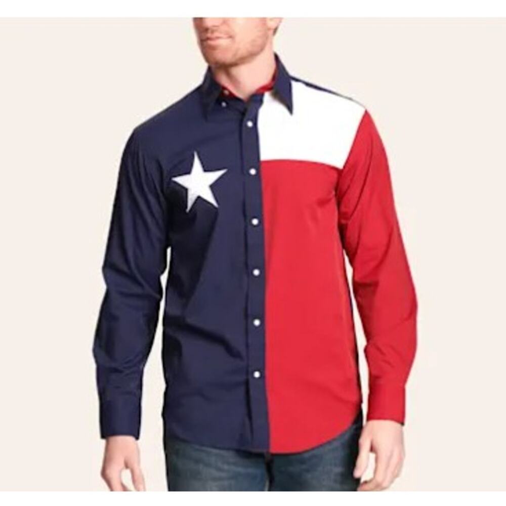 Sun River LS Texas Flag Western Button Up Shirt - Size Large*
